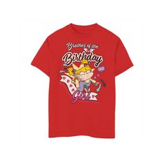 Resfresh your little one's casual wardrobe with this fun Boys 8-20 Nickelodeon Rugrats Angelica Birthday Brother Graphic Tee. Refresh your little one's casual wardrobe with this fun Boys 8-20 Nickelodeon Rugrats Angelica Birthday Brother Graphic Tee. Crewneck Short sleevesFABRIC & CARE Cotton Machine wash Imported Size: X Small. Color: Red. Gender: male. Age Group: kids. Red Character Print T-shirt For Birthday, Red Graphic Tee For Birthday, Red Character Print Top For Birthday, Red Tops With Graphic Print For Birthday, Cute Red Top For Birthday, Red Graphic Print Tops For Birthday, Birthday Brother, Boy Tees, Casual Wardrobe