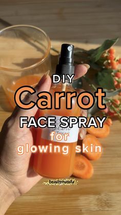 Homemade Skin Serum, Diy Glowing Skin Serum, Carrot Skin Care, Diy Face Spray For Glowing Skin, Oil For Face, How To Have Glowing Skin Naturally, Diy Face Toner For Glowing Skin, Skin Care Recipes Homemade, How To Use Serum On Face