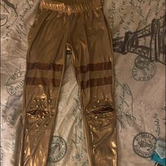 Received As A Gift Never Used; On Pinterest Shows $65 Gold Leggings, Pant Jumpsuit, Pants For Women, Leggings, Pants, Women Shopping, Gold, Color, Trousers