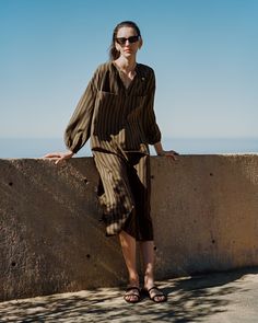 The Gauze Caftan Dress Relaxed Fit Long Sleeve Dress With Pleated Sleeves, Long Sleeve Tunic With Pockets For Daywear, Knife Pleat, Caftan Dress, Sheer Fabrics, Day Dresses, Boho Chic, Jumpsuit Dress, Womens Dresses