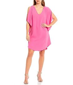 Women's Daytime & Casual Dresses | Dillard's Stretch V-neck Midi Dress For Daywear, Stretch Midi Dress V-neck For Daywear, Chic Split Neck Day Dress, Chic Split Neck Daywear Dress, Chic Split Neck Dress For Daywear, Chic Daywear Dress With Split Neck, Stretch V-neck Mini Dress For Daywear, Spring Cocktail V-neck Mini Dress, Spring Cocktail Long Sleeve V-neck Dress