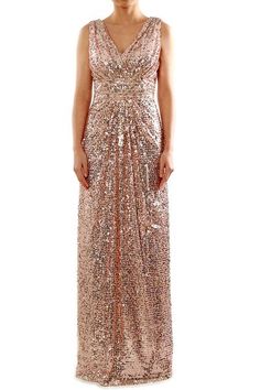 (1) MACloth Women V Neck Formal Evening Gown Sequin Long Bridesmaid Dresse Rose Gold Bridesmaid Dress, Sequin Bridesmaid Dress, Dress Straps, Sequin Bridesmaid, Formal Evening Gown, Gold Bridesmaid Dresses, Sequin Bridesmaid Dresses, Event Outfit, October Wedding