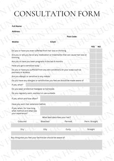 a form that has been converted into a consulting form