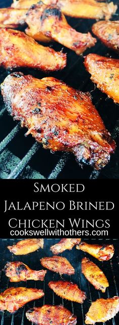 grilled chicken wings on the grill with text overlay