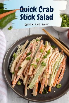 Plate of crab stick salad. Salad Japanese, Crab Sticks, Crab Stick, Tasty Lunch, Crab Salad, Favorite Comfort Food, Light Lunch, Summer Salad