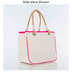 New Cb Rope Tote Bag Pink And Cream Canvas. Quantity-4. Each $25 Per Bag. Pink Large Capacity Canvas Bag For Everyday Use, Everyday Large Capacity Pink Canvas Bag, Large Capacity Pink Canvas Bag For Everyday Use, Pink Rectangular Bags For Everyday Use, Pink Rectangular Bag For Everyday Use, Pink Double Handle Canvas Bag For Daily Use, Large Capacity Pink Canvas Shopping Bag, Trendy Pink Beach Bag For Shopping, Casual Pink Canvas Shopping Bag