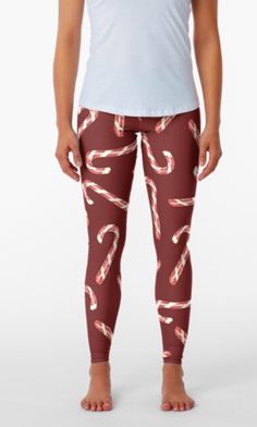 Watercolor candy cane pattern comfy leggings for the holiday season! Bring smiles to your loved ones with Christmas-inspired apparel. Visit my Redbubble shop for unique gift ideas, home decor and art prints, apparel and much more featuring my original artwork and illustrations.  #holidayleggings #cuteleggings #christmasoutfitideasforwomen #christmasoutfitteens #candycanepattern #funleggingsoutfitcasual Watercolor Candy, Candy Cane Pattern, Holiday Leggings, Comfy Leggings, Christmas Leggings, Pattern Leggings, Cute Leggings, Leggings Pattern