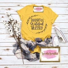 Thanksgiving Shirt, Thankful Grateful Blessed Shirt, Womens Shirt, Fall T-Shirt, Give Thanks Shirt, Thankful Grateful Blessed Shirt, Thankful Sweatshirt, Grateful Shirt, Blessed Shirt, Fall Shirts Women, Thankful Shirt, Thankful Grateful Blessed, Cross Shirts, Thankful And Blessed