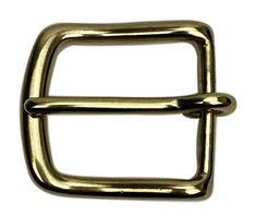 a gold metal buckle on a white background