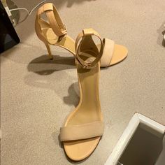 Gently Used Tory Burch Ivory Heels. I Got Them As A Gift And They Are To Big. In Fantastic Shape. Only Worn Once. Heel Is 3.5”. The Strap Is An Ivory Color And The Leather Part Of The Shoe Is Tan. It’s. Two Tone Look. Beige Fitted High Heel Sandals, Fitted High Heel Beige Sandals, Fitted Beige High Heel Sandals, Fitted Beige Sandals With Wrapped Heel, Fitted Cream Heels With 4-inch Heel, Cream 4-inch Heels, Fitted Beige Heels With Heel Strap, Classic Beige Suede Heels, Elegant Beige Suede Sandals