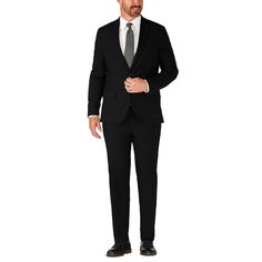 Haggar H26 Men's Tailored Fit Premium Stretch Suit Jacket - Black 48R, Size: 48 Regular Slim Fit Suit Men, Fabric Construction, Sport Jacket, Movie Fashion, Sleek Style, Jacket Outfit, Slim Fit Suit, Chore Jacket, Anorak Jacket