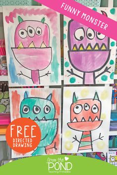 art project for kids to make their own monster paintings