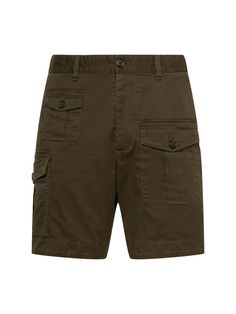 Find DSQUARED2 Sexy Cargo Cotton Drill Shorts on Editorialist. Front button and concealed zip closure. Belt loops. Back logo patch. Stonewashed coloring may vary. Two front pockets. One side cargo pocket. Two back pockets. SIZING:,Measurements are for a size 48,All measurements are taken with the item laid flat,Length: 43cm,Hem: 25cm,Rise: 27cm. Model is wearing a size48 Fitted Shorts With Patch Pockets, Utility Style Fitted Shorts With Cargo Pockets, Fitted Utility Shorts With Cargo Pockets, Dean And Dan Caten, Sport Swimwear, Shorts Cargo, Sports Sweatshirts, Cargo Pocket, Sports Brands