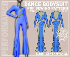 an image of a woman's dance suit sewing pattern