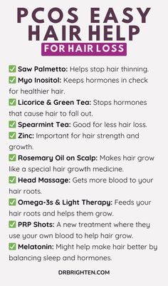 PCOS hair loss treatment starts with understanding the root cause. Discover Dr. Brighten's comprehensive approach to tackling hair thinning and regrowth challenges, featuring natural remedies and holistic care. Say goodbye to hair loss and embrace a fuller head of hair with proven PCOS strategies. Visit now to begin your journey to healthier, more vibrant hair. Hormonal Hair Thinning, Hair Thinning Remedies Woman, Sorority Nutritionist, Hormone Nutrition, Thining Hair, Foods To Balance Hormones, Healthy Hormones