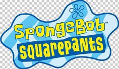 spongebob squarepants logo with the words spongebob in blue and yellow