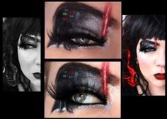 Darth Vader eyes the Dark Side #starwars #makeup Darth Vader Makeup, Eye Makeup Halloween, Star Wars Makeup, Star Wars Halloween, Dramatic Makeup, Eye Makeup Designs, Makeup Tutorial For Beginners, Eye Makeup Art