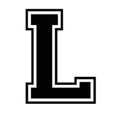 the letter l is shown in black and white