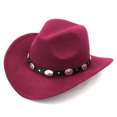 Red, Maroon Western Cowboy Cowgirl Hat, Black & Silver Strap Men Women Wide Brim Cowgirl Hat Black, Girls Cowboy Hats, Floppy Beach Hat, Rancher Hat, Western Cowboy Hats, Wide Brim Sun Hat, Cowgirl Hat, Cowboy Cowgirl, Fancy Dresses Party