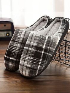 Winter House Slippers For Men Warm Plush Comfortable Plaid Slipper  Memory Foam Soft Indoor Shoes Bedroom Gray Grey     Plaid    Men Shoes, size features are:Bust: ,Length: ,Sleeve Length: Bedroom Gray, Men Slippers, Slippers For Men, Indoor Shoes, Man Of The House, Bedroom Slippers, Swag Outfits Men, Winter Comfort