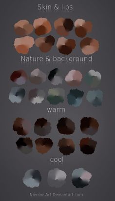 the different shades of skin and lips on a gray background with text that says, warm