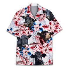 PRICES MAY VARY. Premium material: Our cow hawaiian shirt for men are made of 95% polyester and 5% Spandex fabric, giving you a comfortable feeling when wearing. Men's Hawaiian shirts with an all-over print offer outstanding insulation and wrinkle resistance and creases. Multi-function: Our men's casual button-down shirts short sleeves have a regular fit form and excellent horizontal stretch. This Cow Hawaiian Shirt goes well with any wardrobe, any occasions. For off-the-job activities, great me Tropical Outfit, Beach Attire, Shirt Detail, Blouse Casual, Mens Hawaiian Shirts, Beach Shorts, Beach Shirts, Printed Sleeves, Casual Blouse