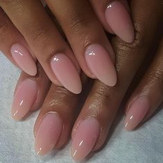 Baby Pink Nails Acrylic, Kutek Disney, Unghie Sfumate, Baby Pink Nails, Shaped Nails, Short Almond, Nails Today, Water Effect, Minimal Nails