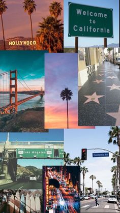 a collage of photos with the words welcome to california