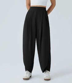 Discover Women’s High Waisted Plicated Side Pocket Crossover Hem Waffle Casual Pants at Halara, Crowd-Approved Affordable Choices Made For What Moves You. Side Pocket, Crossover, New Black, Casual Pants, Waffles, Siding, High Waisted, Pants, Trousers