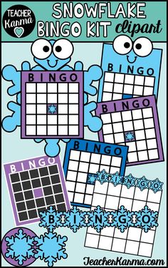 a snowflake calendar with the words bingo on it