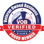 the logo for vob verified proud member is shown in red, white and blue