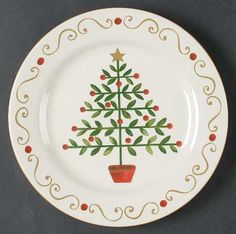 a white plate with a christmas tree on it