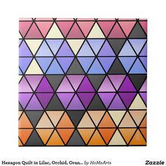 an image of a colorful abstract painting with triangles on the bottom and bottom half, in shades of orange, purple, and pink