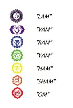 7 Chakras Mantras, Bija Mantra Chakra, Chakras And Meanings, Lam Chakra, Lam Vam Ram Yam Ham Om, Seven Chakras Art, Chakra Tattoo Ideas Spirituality, Chakras Aesthetic, Chakra Mudras