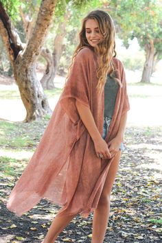 Blushed Out Kimono – Lions & Lu Turtleneck Outfit, Boho Layering, Summer Kimono, Fringe Cardigan, Kimono Duster, Long Kimono, Kimonos, Womens Cardigan, Summer Looks