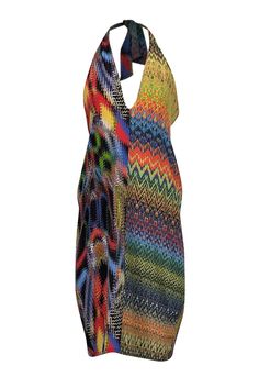 Current Boutique-Missoni - Green, Red, Black, Yellow & Blue Halter Silk Mini Dress Sz M Date Night In, Halter Mini Dress, Silk Mini Dress, Zig Zag Pattern, Vacation Style, Knitwear Design, Classic Mini, Italian Fashion, Missoni