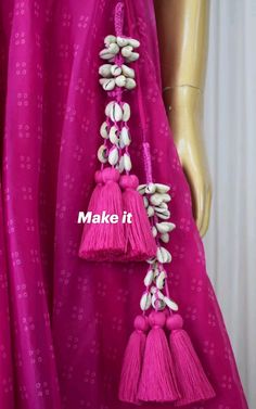 Latkan Designs Handmade, Tassles For Lehenga, Handmade Tassels For Dupatta, Tassels For Lehenga, Mirrorwork Lehenga, Cloth Tassels, Back Open Blouse, Lehenga For Wedding, Tassels Fashion Clothing