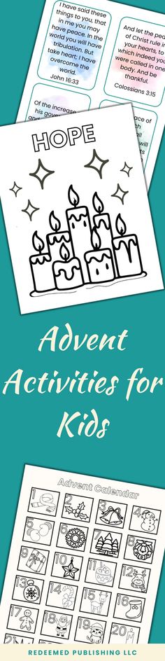 two sheets of paper with writing on them and the words'advertise activities for kids