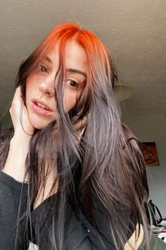 Orange ghost roots Idk Aesthetic, Hair Refresh, Beauty Inspo, Colorful Hair, Roots Hair, Hair Colors