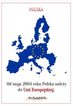 a map with the european flag and text that reads polska od maja 2009 rouk polkaka nalezy