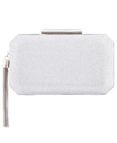 in stock Chic Silver Box Bag For Formal Occasions, Silver Rectangular Clutch With Detachable Handle, Rectangular Silver Clutch With Detachable Handle, Modern Silver Box Bag For Formal Occasions, Formal Silver Clutch With Detachable Handle, Formal Square Clutch With Detachable Handle, Minaudiere Bag, White Shoulder Bags, Nina Shoes