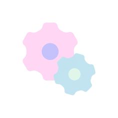 two different colored circles on a white background, one is blue and the other is pink