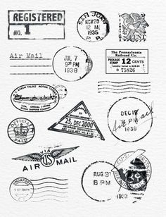 some stamps that are on top of a piece of paper