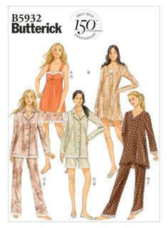 MISSES' CAMISOLE, DRESS, TOP, SHORTS AND PANTS: Camisole (fitted through bust) has shoulder straps and self-lined upper sections with elasticized back. Pullover dress has shaped hemline, wrong side shows. Top has collar. A and B: narrow hem. B and C: loose-fitting. Semi-fitted shorts or straight-legged pants have elastic waist. Purchased bow for B and trim for all garments. Pattern Co:  Butterick Date:  2013 Size: Misses' XS-M Condition of Pattern:  Uncut with instructions included.   Condition Summer Sewing Patterns, Plus Size Camisoles, Summer Sewing, Pants Sewing Pattern, Butterick Pattern, Butterick Sewing Pattern, Babydoll Style, Camisole Dress, Womens Sewing Patterns