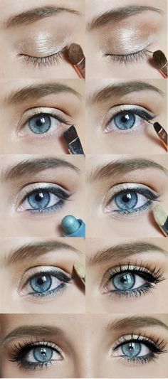 Romantic Eye Makeup, Make Up Mata, Makeup For Blue Eyes, How To Do Makeup, Beauty Make-up, Eye Tutorial, Lv Bags