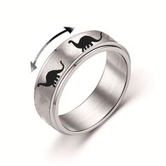 PRICES MAY VARY. Stainless steel rings--Anxiety rings are made of high quality stainless steel,solid and durable,harmless to your body. High polished smooth with rings inner surface,scratch resistant,longer time to wear. Dinosaur ring-- This spinner ring can rotate flexibly. When you feel anxious, the dinosaur spinner band ring can help you. Meanwhile, this anxiety band ring will make you more focused when studying or thinking. Unique spinner ring set-- The spinner ring set have 4 different styl Dinosaur Ring, Spinning Ring, Spinning Rings, Fidget Rings, Ring Fashion, Detailed Ring, Spinner Ring, Spinner Rings, Jewelry Outfit