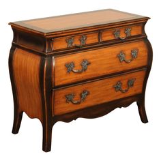 an antique wooden dresser with two drawers