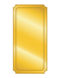 a gold rectangle shaped object on a white background with clipping area for text