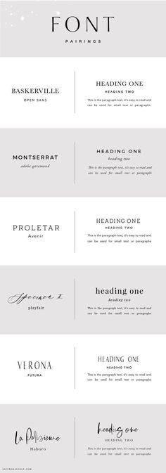 the different font styles for each type of business card, including one that has been designed to