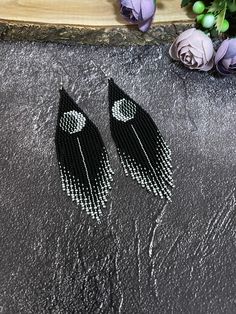 Black long earrings with moon. Made from Czech beads. Length 4.8 inches(12cm). Width 1.2 inches(3cm). Hypoallergenic clasp. If you want these earrings in a different color, write to me and I will be happy to make them for you. >Back to my shop: https://www.etsy.com/shop/jewelrybylarisa?ref=seller-platform-mcnav Blue Butterfly Wings, Moon Made, Weekend Crafts, Earrings Moon, Moon Black, Butterfly Wing Earrings, Moon And Star Earrings, Wing Earrings, Black Earrings